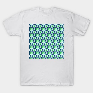 Blue and green abstract pattern background T-Shirt